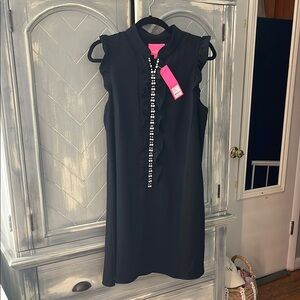 Lilly Pulitzer Black and Pink Sheath Mini Dress